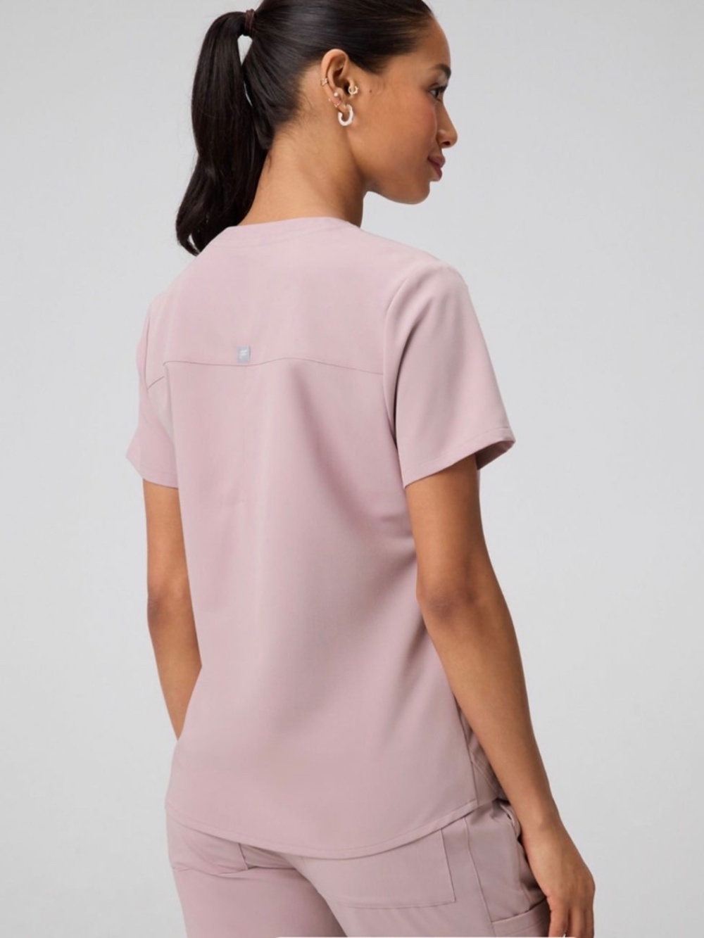 Fabletics Rose Quartz SET (one pocket scrub top and jogger) bottom) - Picture 2 of 7